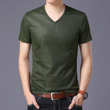 Load image into Gallery viewer, Liseaven Fashion men t-shirt short sleeve casual male tshirt solid color v-neck T Shirts men&#39;s tops tees
